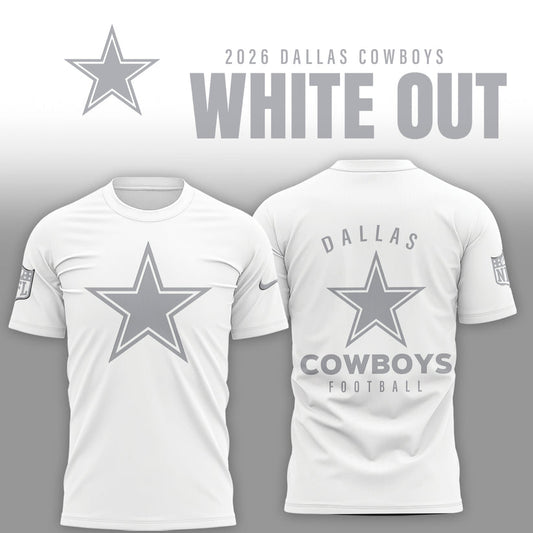 Dallas Cowboys 2026 Winter White Out Combo T-Shirt
