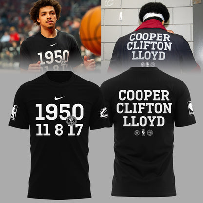 Cleveland Cavaliers 75th Anniversary Cooper Clifton Lloyd Pioneers Limited Edition T-Shirt