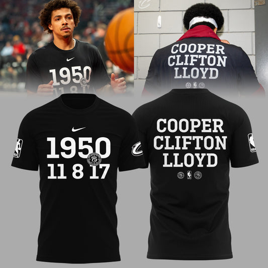 Cleveland Cavaliers 75th Anniversary Cooper Clifton Lloyd Pioneers Limited Edition T-Shirt