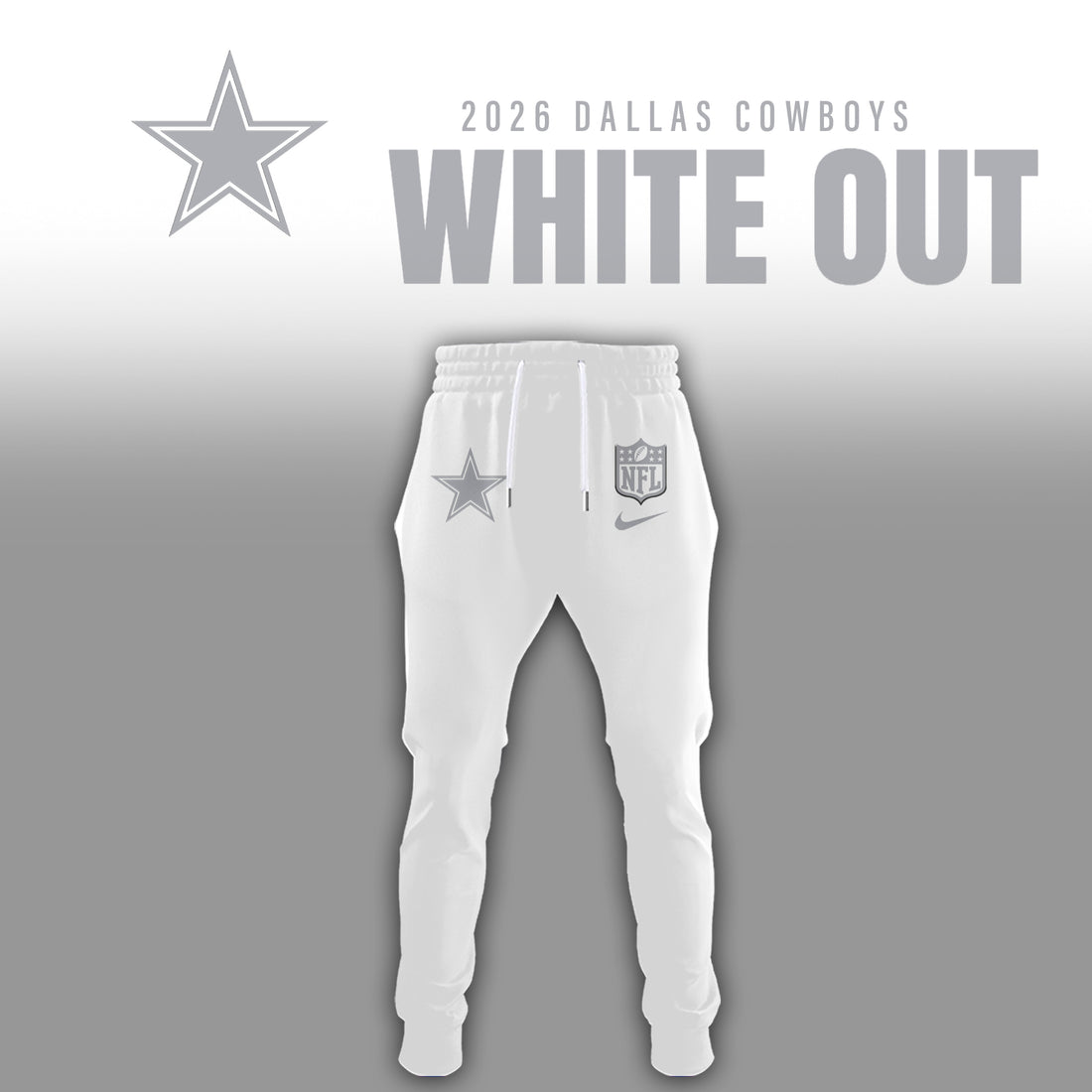Dallas Cowboys 2026 Winter White Out Combo Hoodie