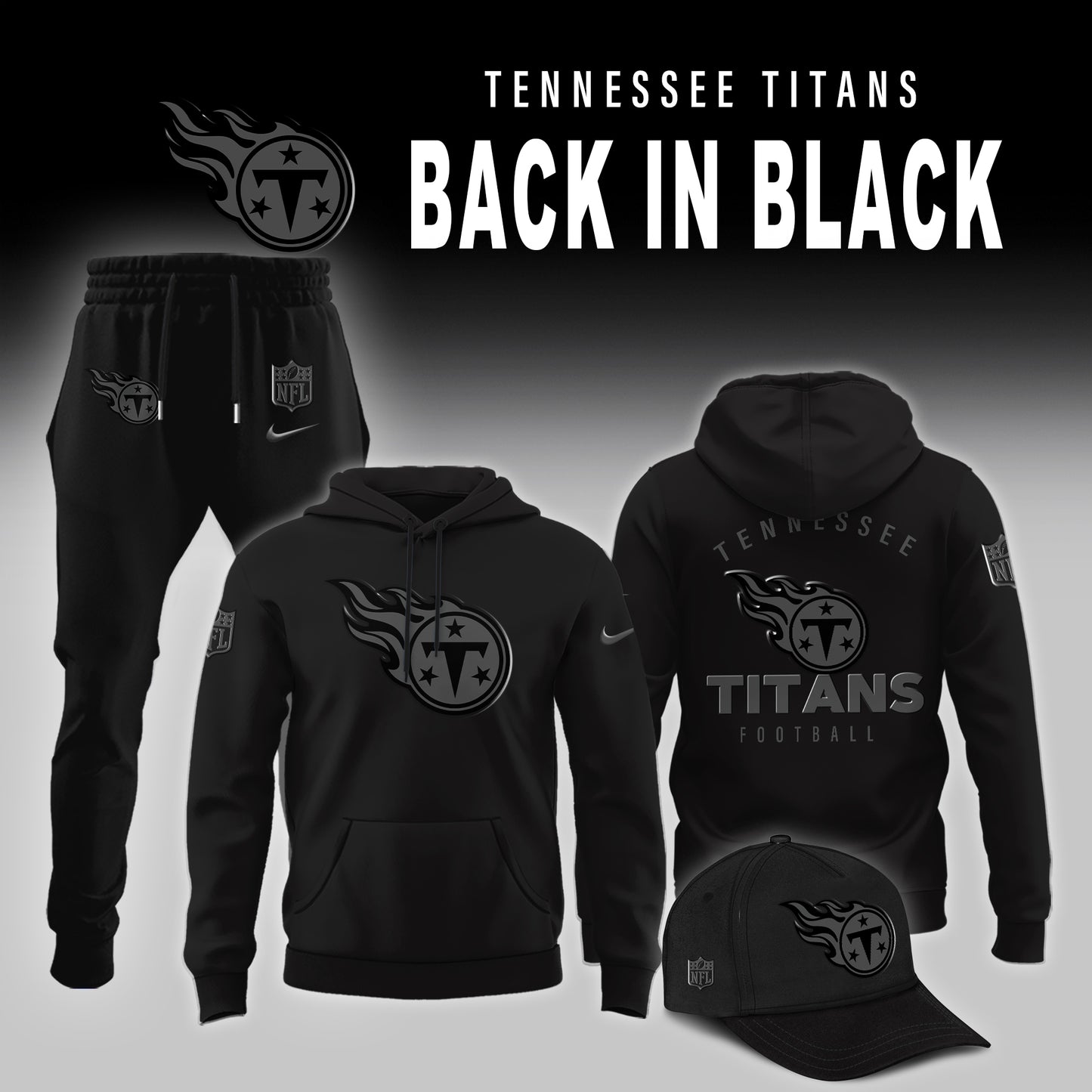 Tennessee Titans 2025 Back In Black Limited Edition Hoodie