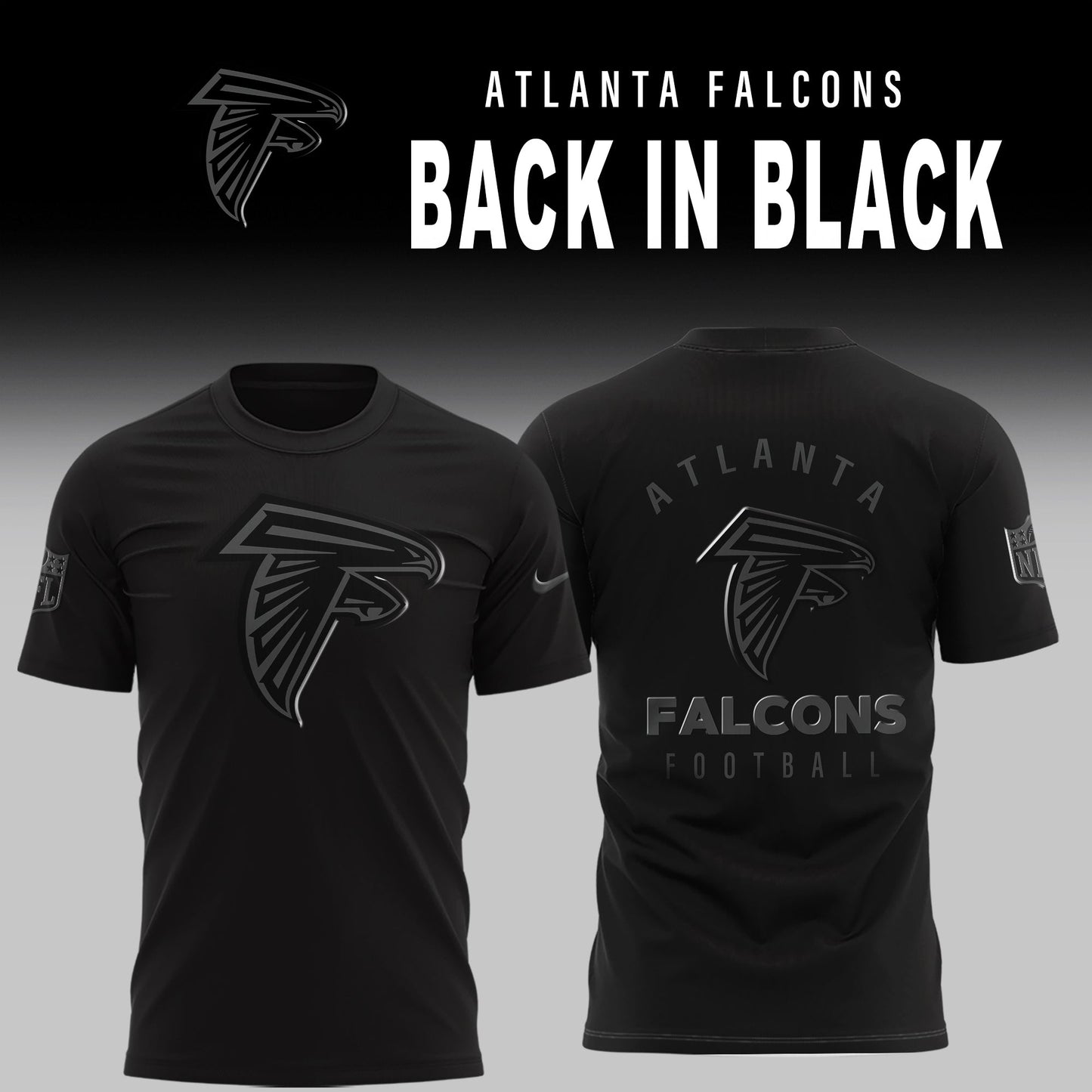 Atlanta Falcons 2025 BACK IN BLACK Combo T-Shirt