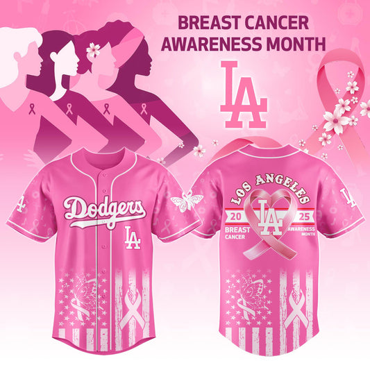 Los Angeles Dodgers x Breast Cancer Awareness Month - Limited Edition 2025-3D Baseball Jersey