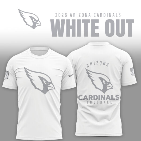 Arizona Cardinals 2026 White Out Limited Edition T-Shirt