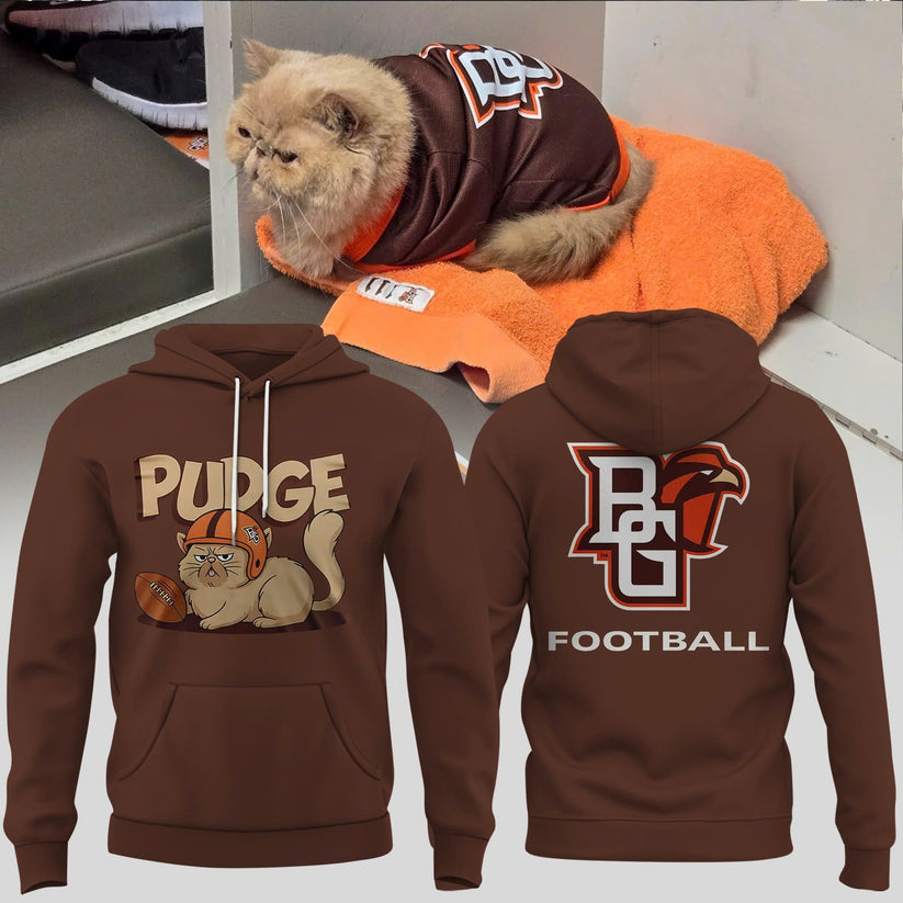 Pudge the cat brown hoodie