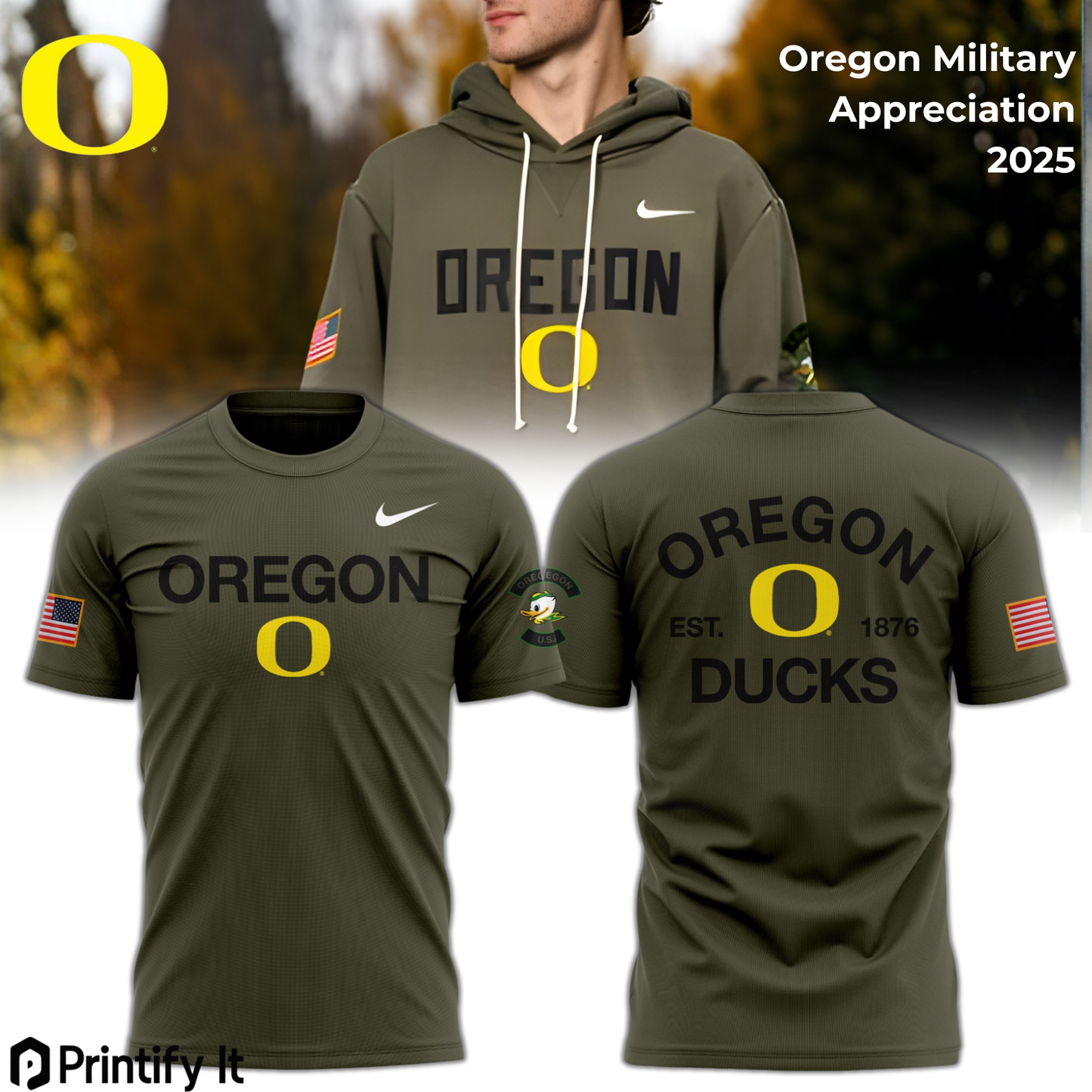 Oregon Ducks 2025 Military Appreciation Limited Edition T-Shirt
