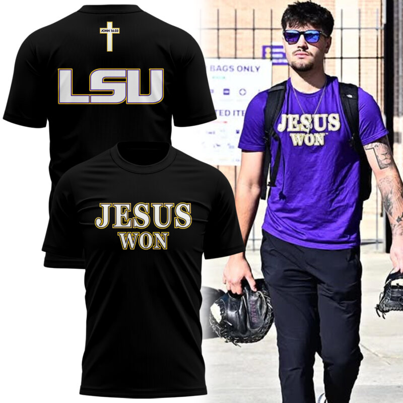 Special Edition Tigers JESUS WON Black TShirt-AB041125502