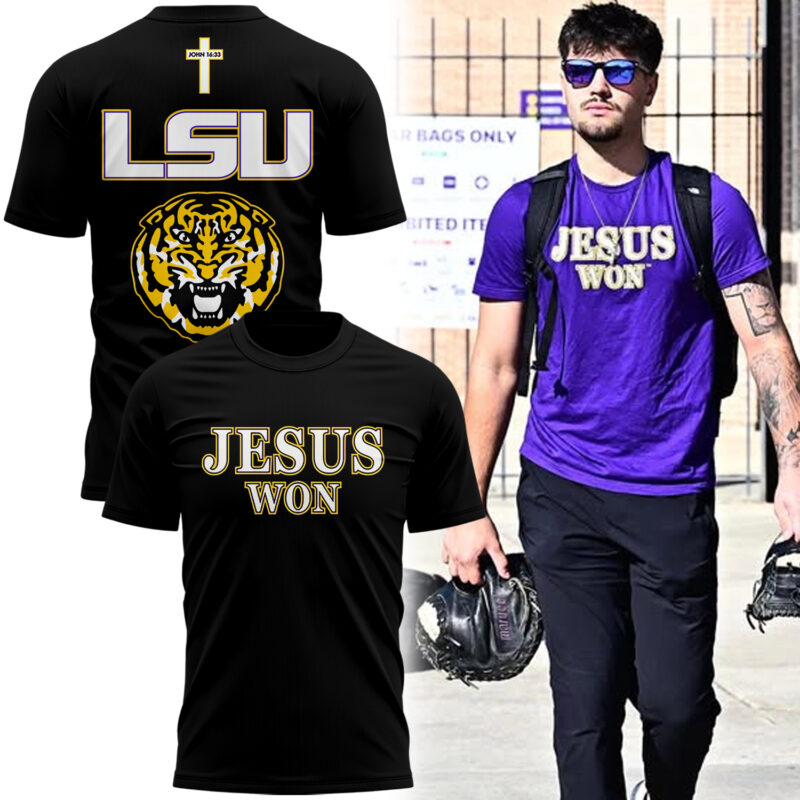 Special Edition Tigers JESUS WON Black TShirt-AB041125503