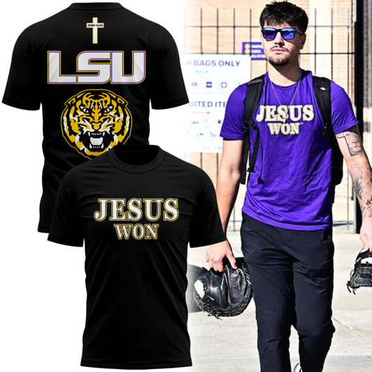 Special Edition Tigers JESUS WON Black TShirt-AB041125503