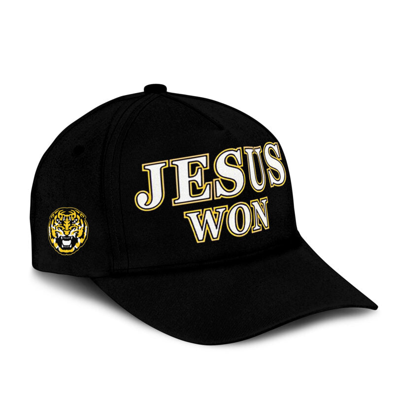 Special Edition Tigers JESUS WON Black TShirt-AB041125502