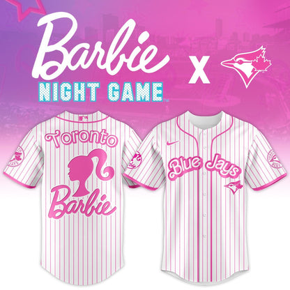 Limited Edition Blue Jays Baseball Barbie Night Jersey-AB042525012