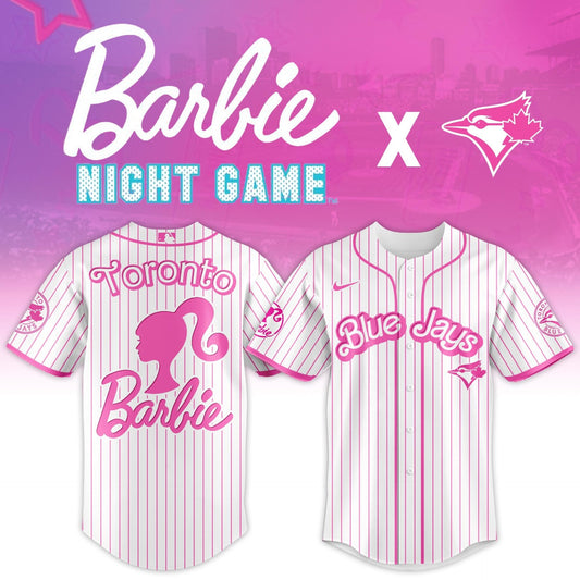Limited Edition Blue Jays Baseball Barbie Night Jersey-AB042525012