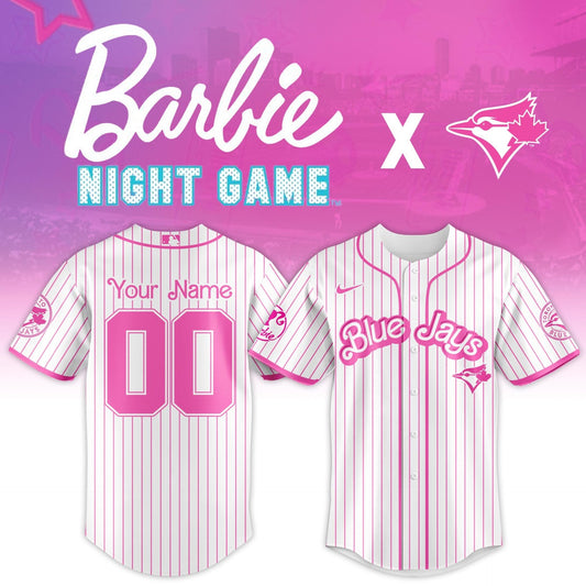 Limited Edition Blue Jays Baseball Barbie Night Custom Jersey-AB042525013