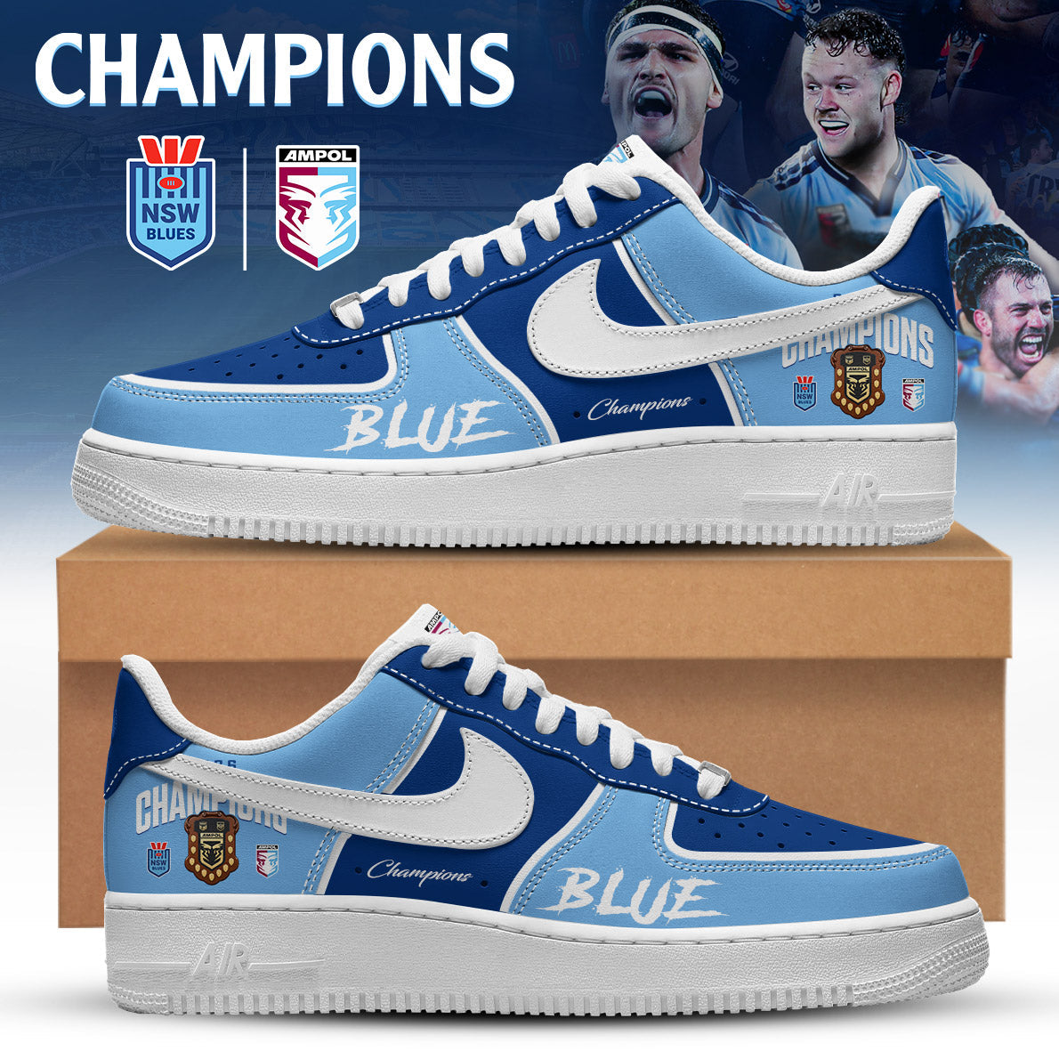 NSW Blues Champions State of Origin 2026 AF1 Shoes