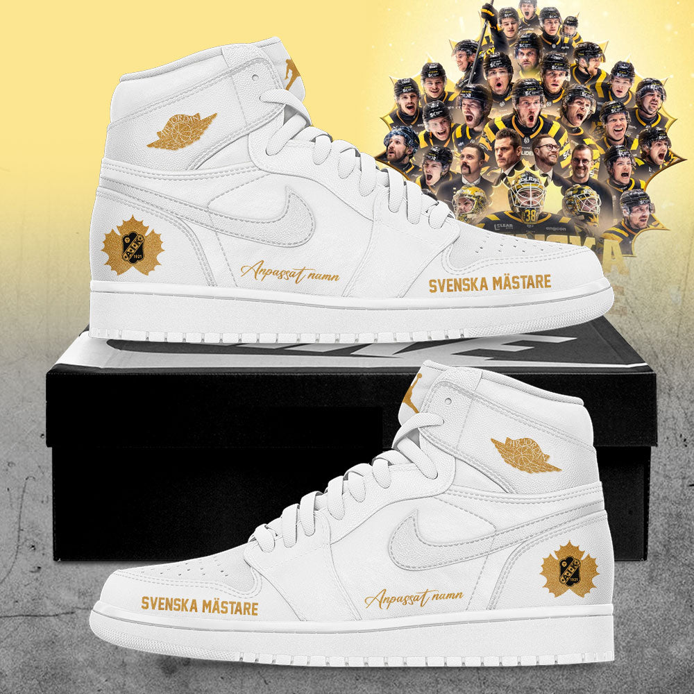 Skellefteå AIK Hockey VI ÄR SVENSKA MÄSTARE 2026 Custom Name Shoes White