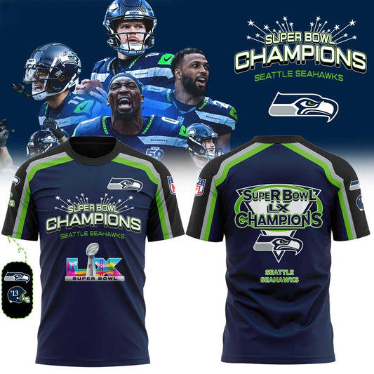 Seattle Seahawks Super Bowl LX Champions Limited Edition T.shirt
