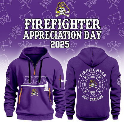 East Carolina Firefighter Application Day Zip 1/4 Hoodie