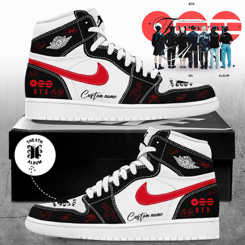 BTS The 5th Album World Tour 2026 Signature White Custom Name Shoes JD