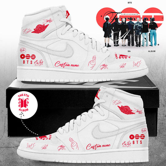 BTS The 5th Album World Tour 2026 Signature White Custom Name Shoes JD