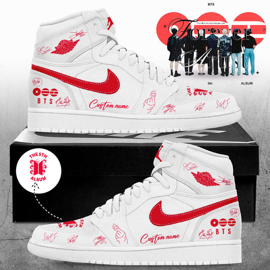BTS The 5th Album World Tour 2026 Signature White Custom Name Shoes JD