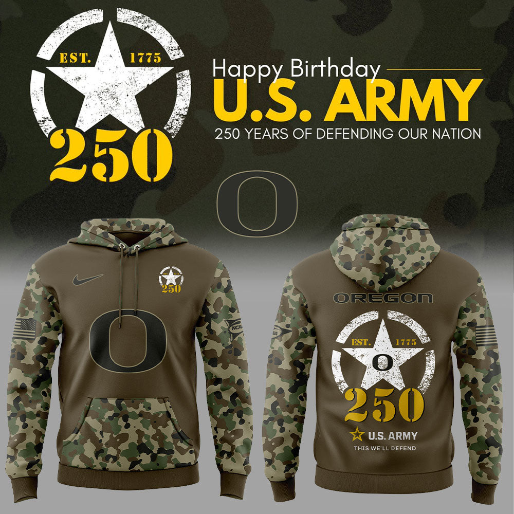 Limited Edition Oregon Football U.S. Army’s 250th Celebration Hoodie