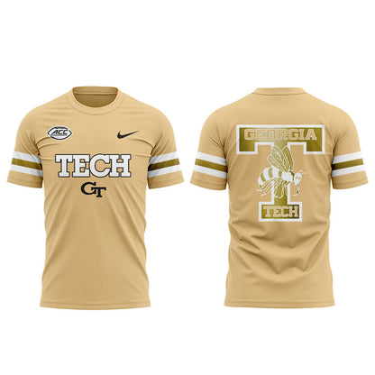 .   Georgia Tech Football Sting Em Gold Uniform 2025 Combo Shirt