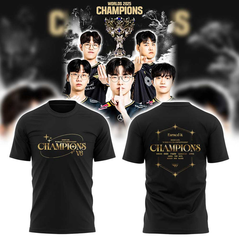 Limited Edition T1 6Time World Champions V6 Combo T-Shirt
