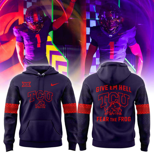 .    TCU Give em Hell, Fear the Frog Combo Hoodie