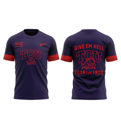 .    TCU Give em Hell, Fear the Frog Combo Shirt