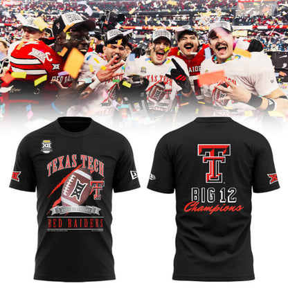 . T Tech Red Raiders B12 CHAMPIONS 2025 Black T-Shirt