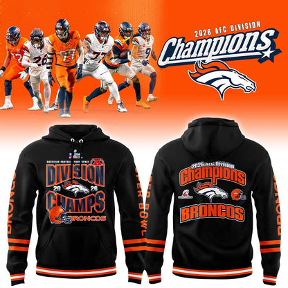 D Broncos 2026 AFC Division Champions Black Hoodie V2