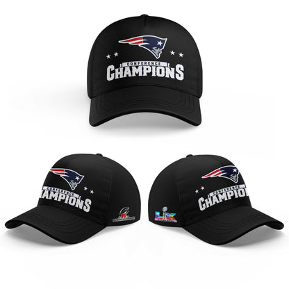 NE Patriots 2025 AFC Champions Gold Gray Shirt