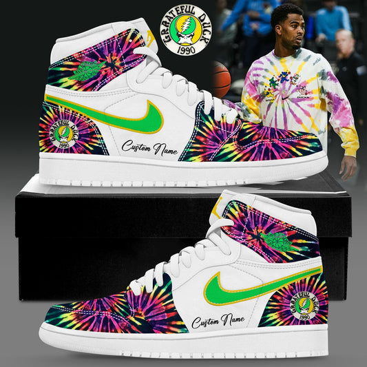 Grateful Dead Oregon Grateful Ducks Custom Name AJ1 Sneakers