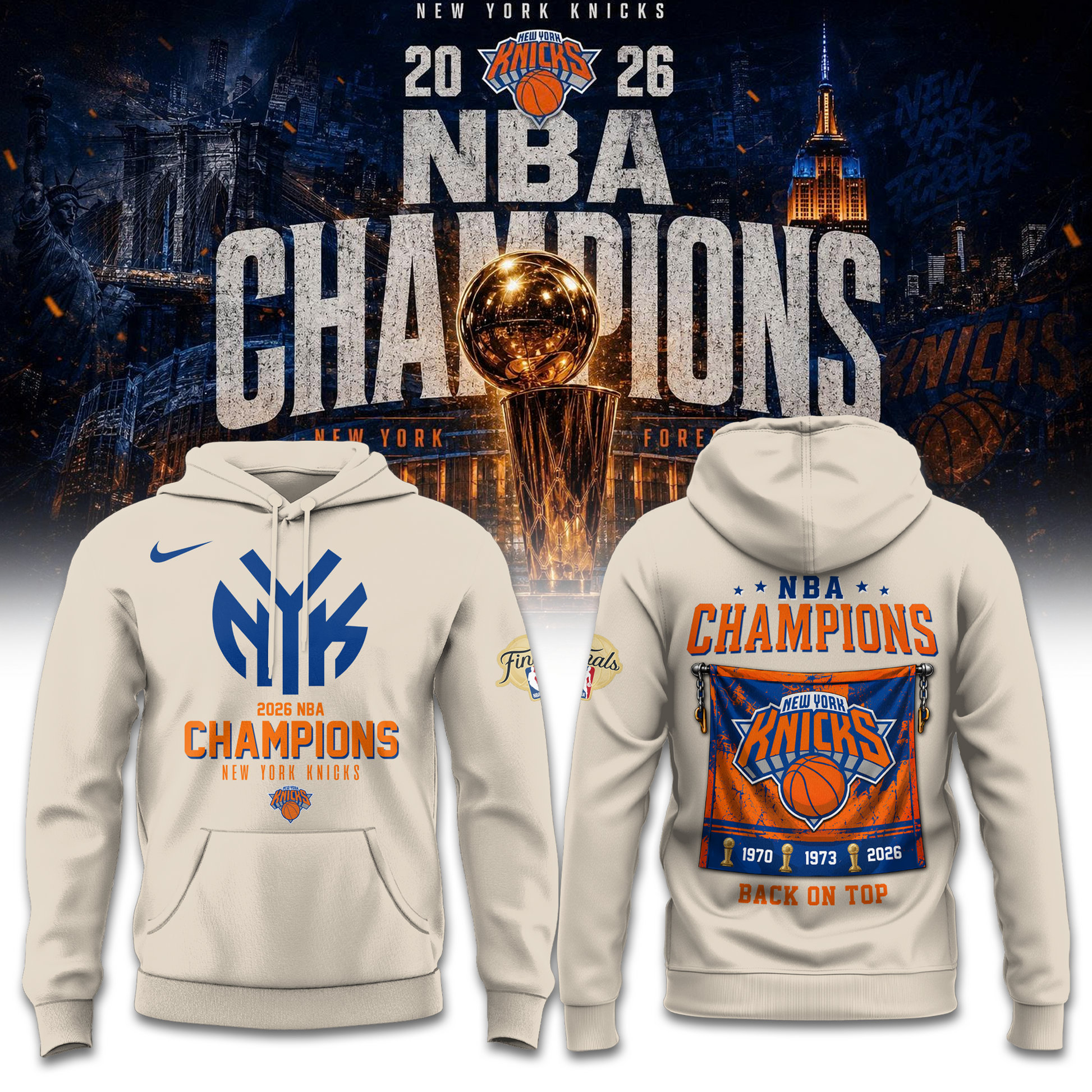 New York Basketball NBA Finals Champions Hoodie v2
