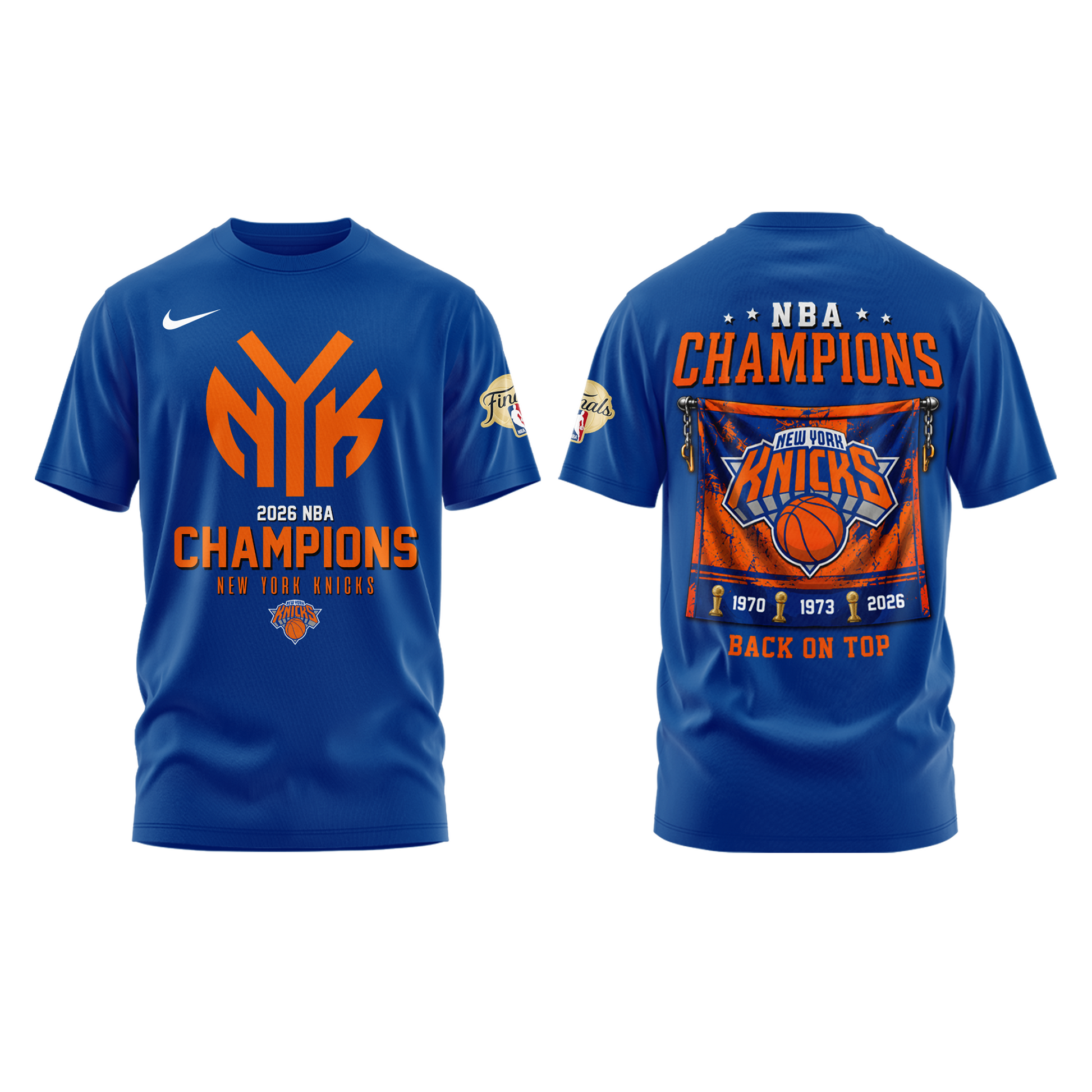 New York Basketball NBA Finals Champions Blue Tshirt v3