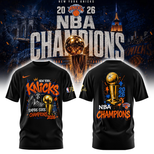 New York Basketball NBA Finals Champions Black Tshirt v2