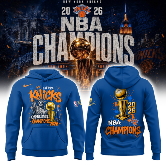 New York Basketball NBA Finals Champions Blue Hoodie v2