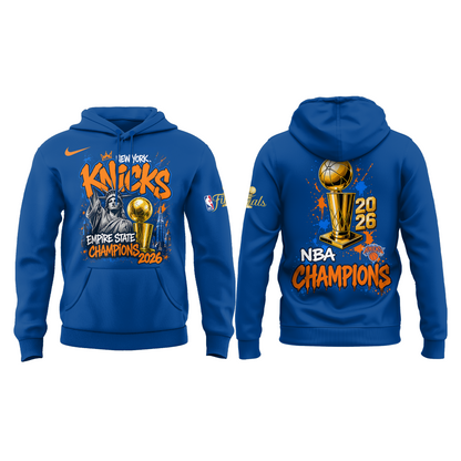 New York Basketball NBA Finals Champions Blue Hoodie v2