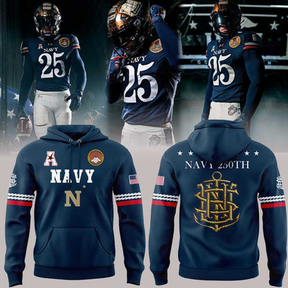 Navy Midshipmen 250th Anniversary Uniform Sideline Collection Replica Hoodie
