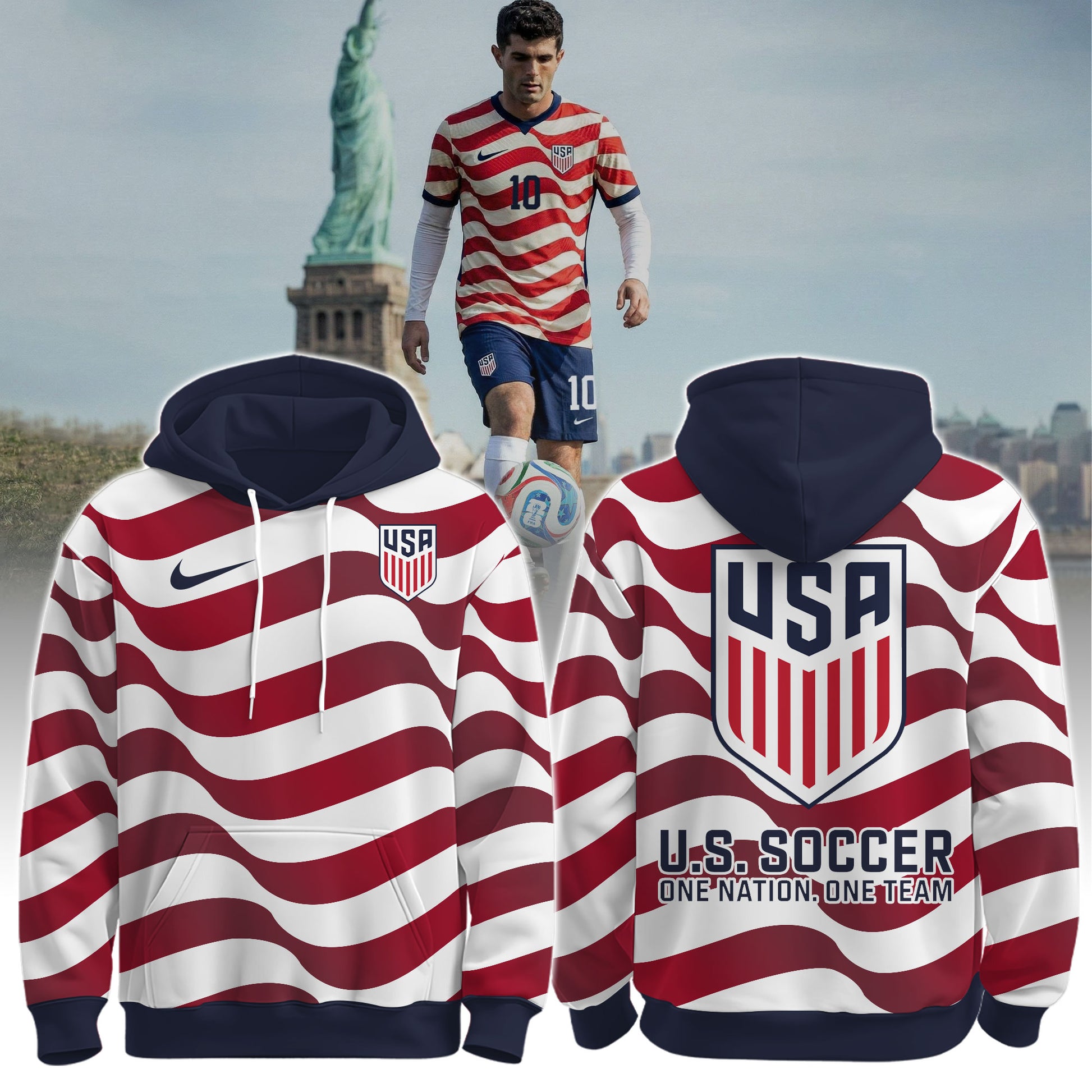 Unisex U.S. Men's National Soccer Team 2026 Home Jersey Hoodie
