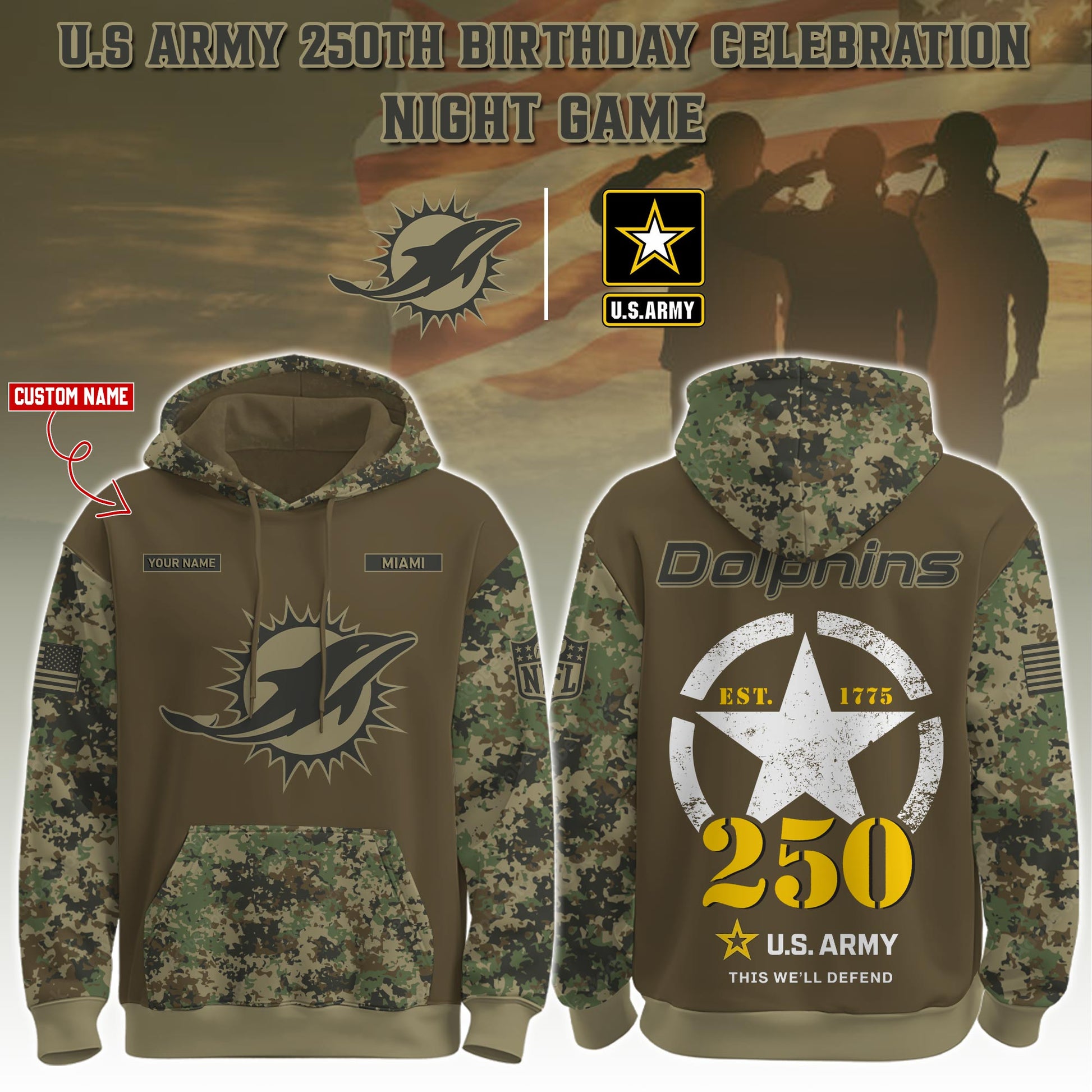 MIA-Army 250th Birthday Hoodie Limited Edions