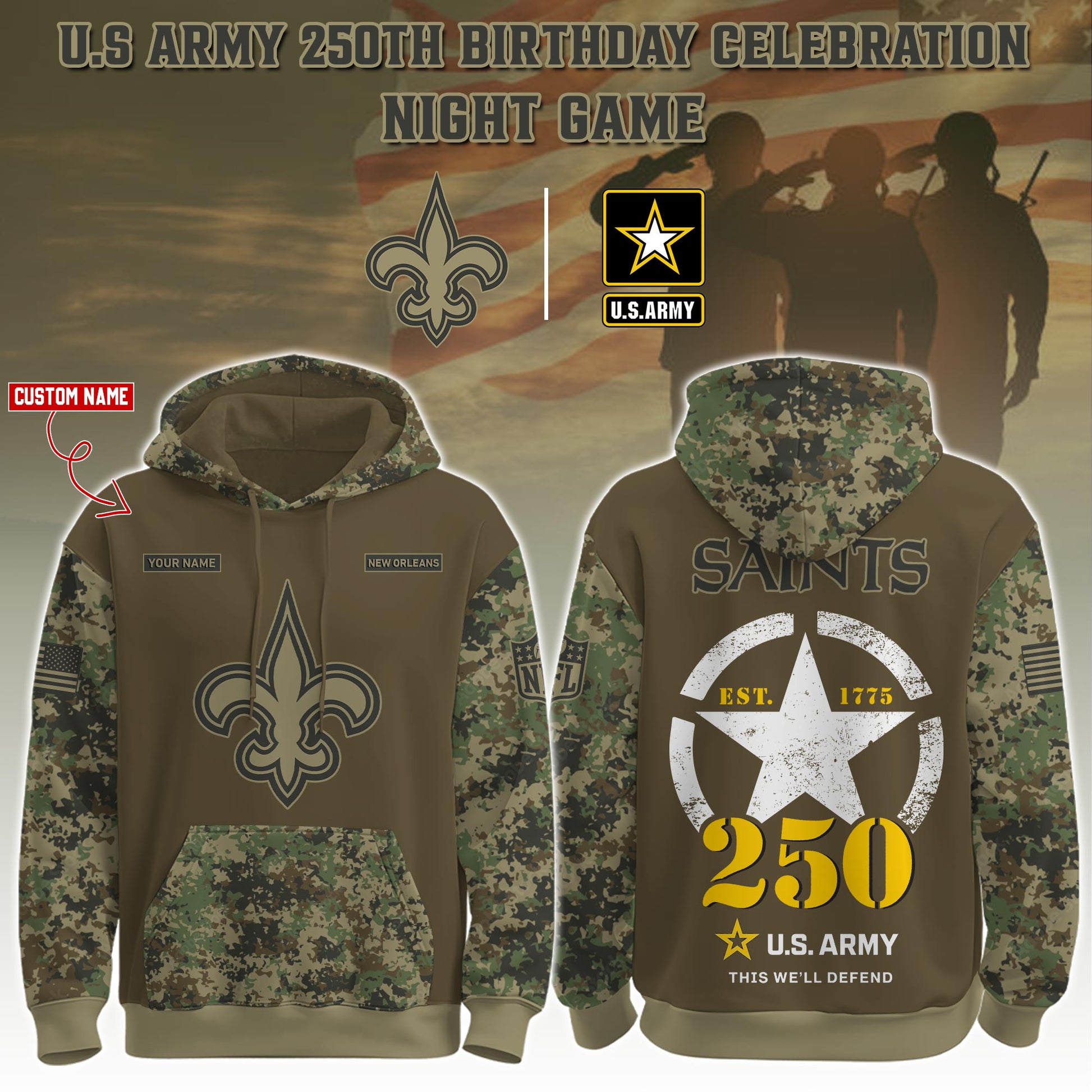 NO-Army 250th Birthday Hoodie Limited Edions