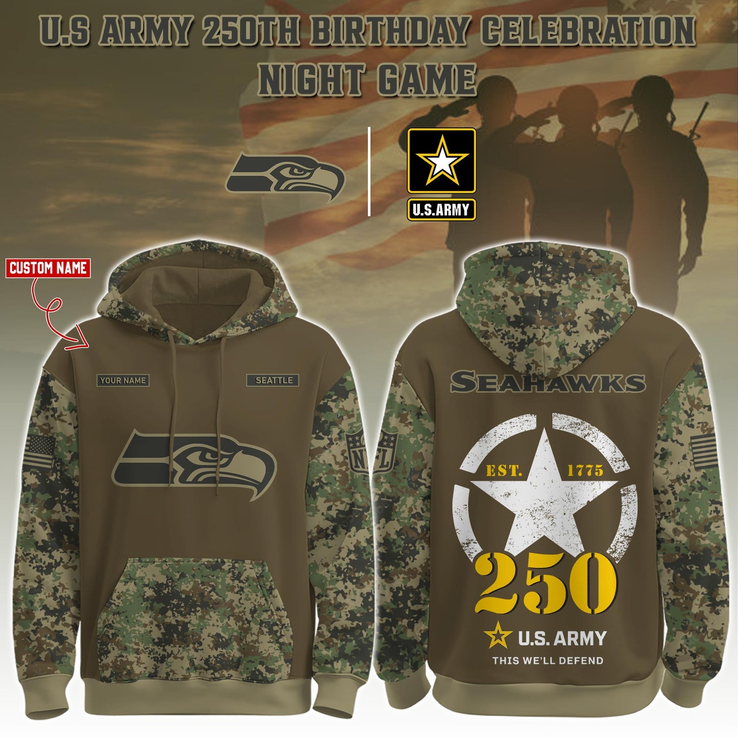 SEA-Army 250th Birthday Hoodie Limited Edions
