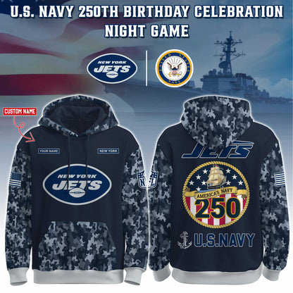 New York Jets Navy 250th Birthday Hoodie Limited Edions