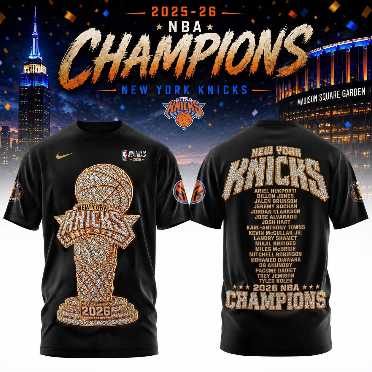 Limited Edition Knicks 2026 Champions T-shirt