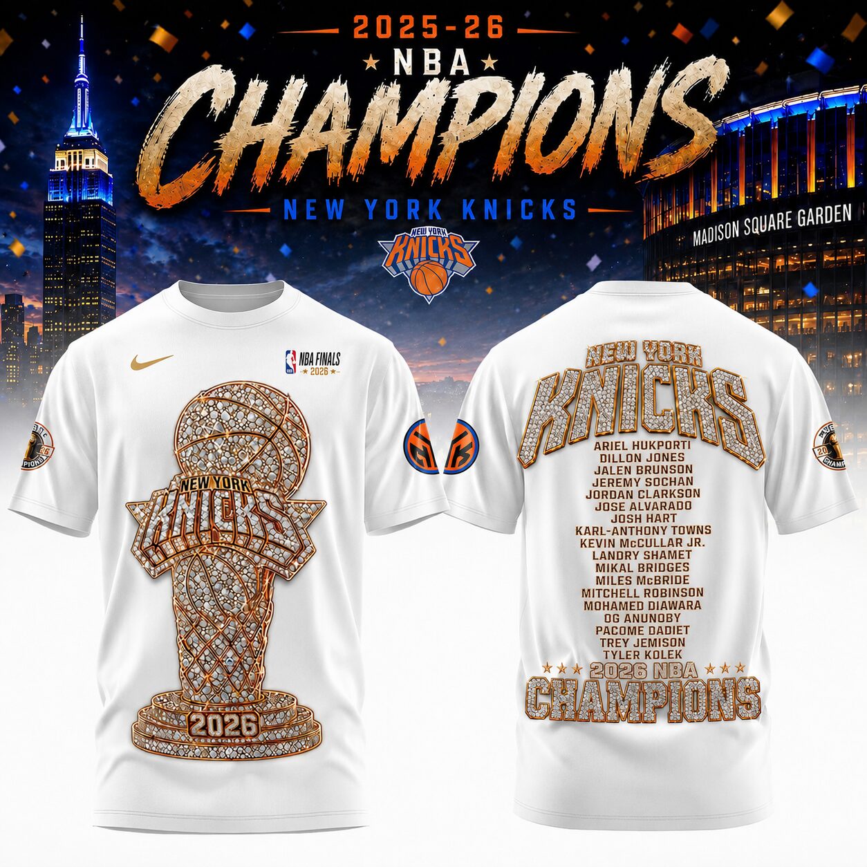 Limited Edition Knicks 2026 Champions T-shirt