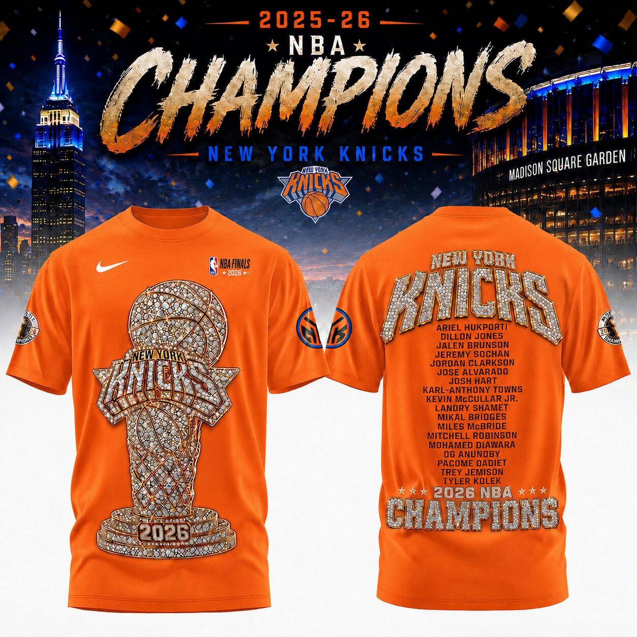 Limited Edition Knicks 2026 Champions T-shirt