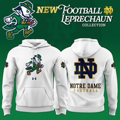 Notre Dame Fighting Irish Football Leprechaun Limited Editions 2025 Hoodie – White