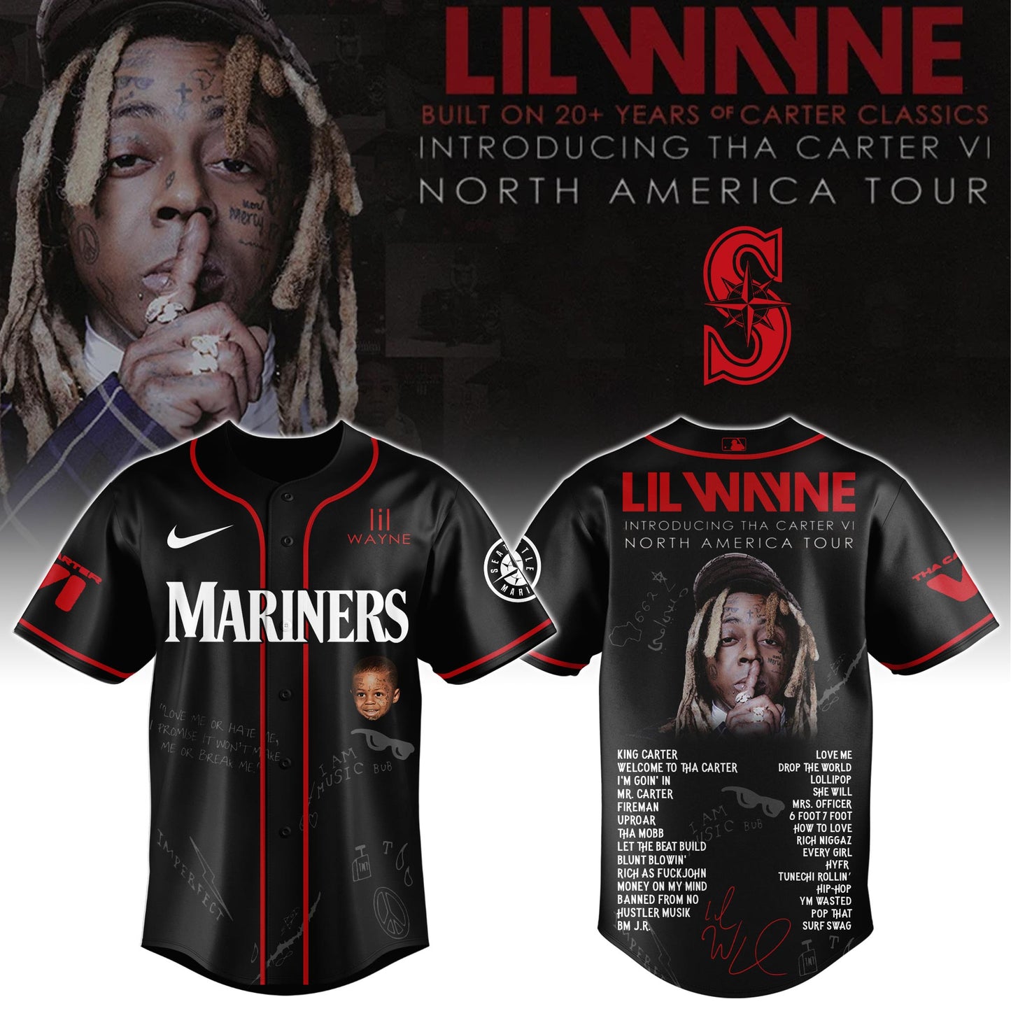 SEA Special Lil Wayne "Tha Carter VI" Tour Limited Edition Jersey