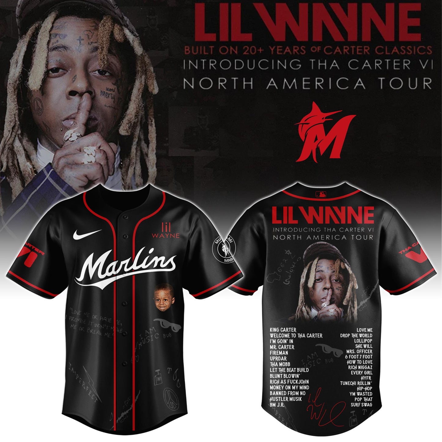 MIA Special Lil Wayne "Tha Carter VI" Tour Limited Edition Jersey